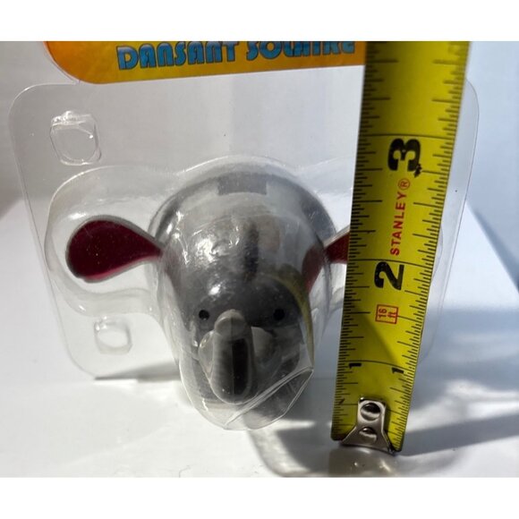 Solar Dancing Elephant Figurine Gray & Red Plastic New - Picture 1 of 6